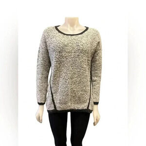 Lou & Grey Knit White/Grey  High Low Longsleeve Womens size Medium